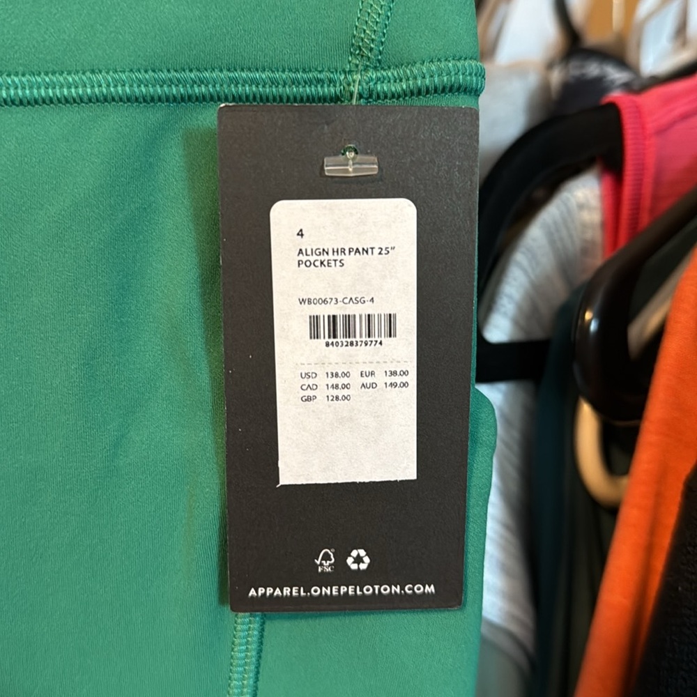 NWT Lululemon Align High Rise Pant 25” Side Pockets Sz 4 Cascadia Green Peloton - Picture 5 of 5